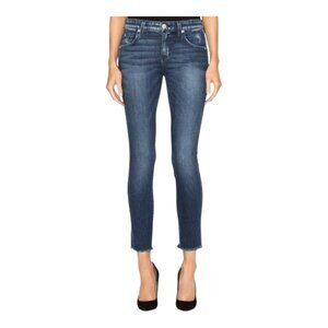 AMO Stix Crop Frayed Hem Mid-rise Skinny Jeans in Sweetheart Wash Women's 27